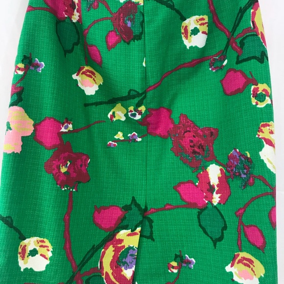 JCrew Factory Green Floral Pencil Skirt - Picture 2 of 3